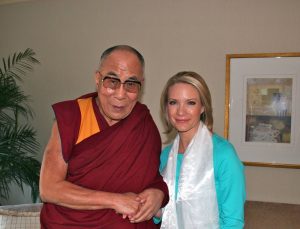 Dalai Lama with BBG Member Dana Perino and Susan McCue.