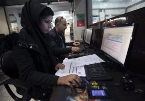 Iranians surf the web in an internet cafe at a shopping center, in central Tehran, Iran, Sunday, Jan. 6, 2013. (AP Photo/Vahid Salemi)