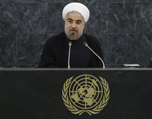 Iranian President Hassan Rouhani addresses the 68th session of the United Nations General Assembly, Tuesday, Sept. 24, 2013 at U.N.
