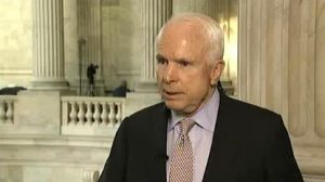 Screenshot of Sen. McCain speaking with Alhurra in the Capitol rotunda
