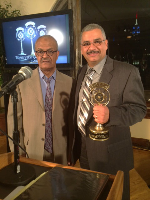 Mohamed Attia Saad, Supervisor Shift Editor, andMoemen Metwally, Radio Sawa Broadcaster (r) at the New York Festivals