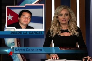 Screengrab of Karen Caballero introducing interview