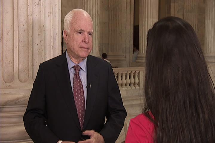 Senator McCain speaking to Alhurra reporter