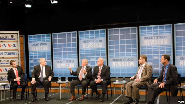 Panelists at VOA's In the Public Eye event hosted at the Newseum