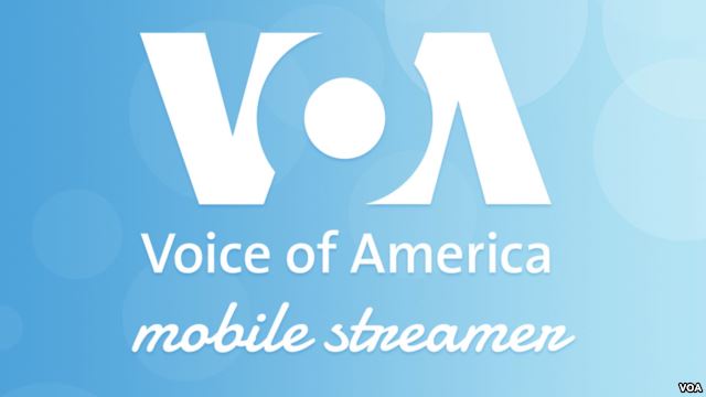 VOA Mobile Streamer light blue logo